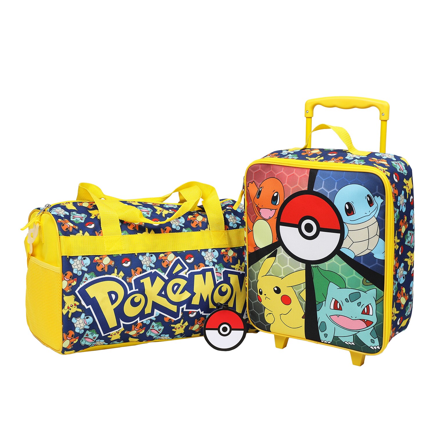 Bioworld 3-Piece Pokemon Carry-On Luggage Set with Wheels, Mulitcolored (DBY6SRZPOKPP00)