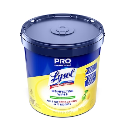 Lysol Pro Disinfecting Wipes, Lemon & Lime Blossom, 800 Wipes/Bucket (1920099856X)