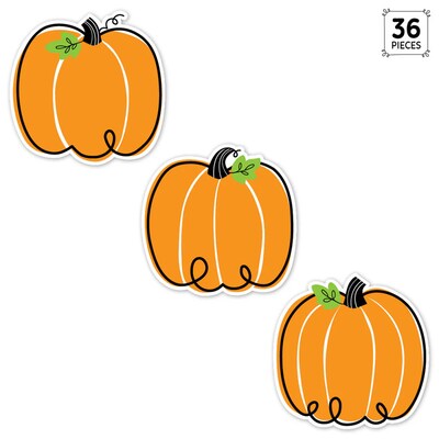 Creative Teaching Press Core Décor Doodle Pumpkin Designer Cut-Outs, 36/Pack, 3 Packs/Bundle (CTP10590-3)