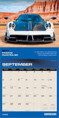 2026 Plato Supercars 12" x 12" Monthly Wall Calendar (9798330706891)