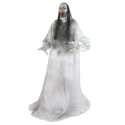 Haunted Hill Farm 5.9 ft. Motion-Activated Lurching Woman Halloween Animatronic by Tekky (HHLURCHWMN-1FLSA)