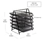 Mind Reader 5-Tier Stackable Paper Desk Tray Organizer, Metal, Black (5TPAPER-BLK)