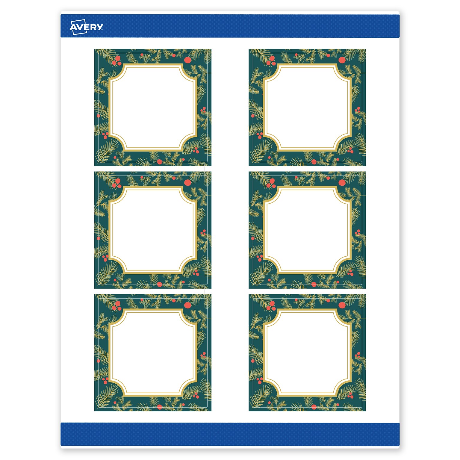Avery Square Multipurpose Labels, 3 x 3, White, 60/Pack (19479370503)