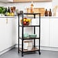 Mind Reader 4-Tier Bar Cart Rolling Utility Cart, Black (4TWDMTCART-BLK)