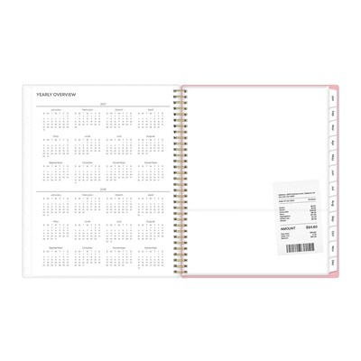 2027 Blue Sky Mimi Pink 8.5" x 11" Calendar Year Weekly & Monthly Planner, Plastic Cover (137264-27)
