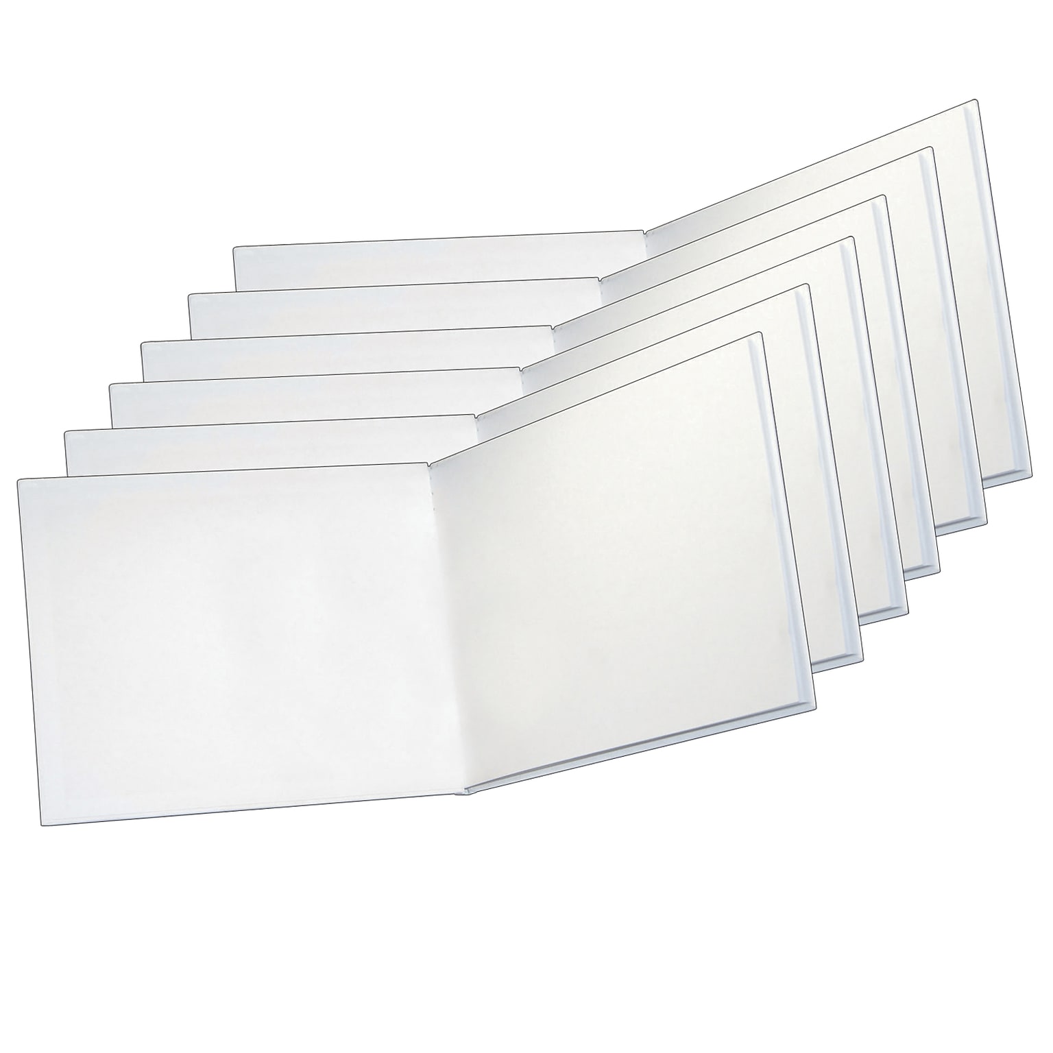 Ashley Big Hardcover Blank Book, 11 x 8.5, White, Pack of 6 (ASH10710-6)