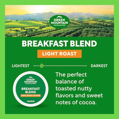 Green Mountain Breakfast Blend Coffee Keurig® K-Cup® Pods, Light Roast, 70/Box (5000373741)