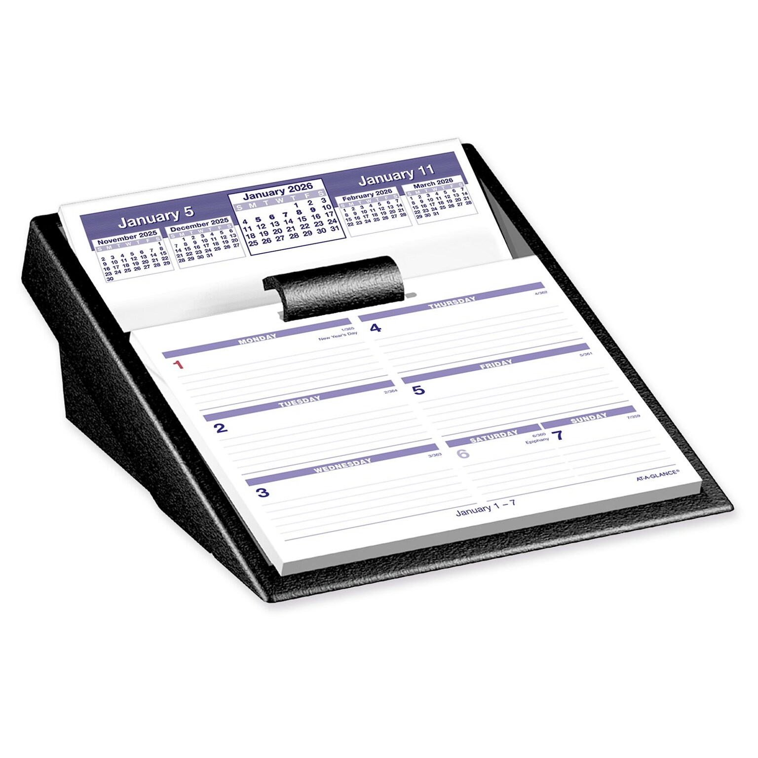 2027 AT-A-GLANCE Flip-A-Week 5.5 x 7 Weekly Desk Calendar, White/Purple (SW700X-00-27)