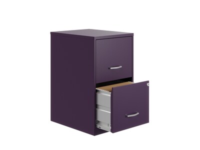 Space Solutions SOHO Smart File 2-Drawer Vertical File Cabinet, Letter Size, Lockable, Midnight Purple (25273)