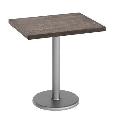 Flash Furniture Bennett Wooden Commercial Indoor Table, 30 x 24, Dark Brown Top/Silver Base (GSF2430DBTR18S)