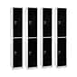 AdirOffice 72 2-Tier Key Lock Black Steel Storage Locker, 4/Pack (629-202-BLK-4PK)