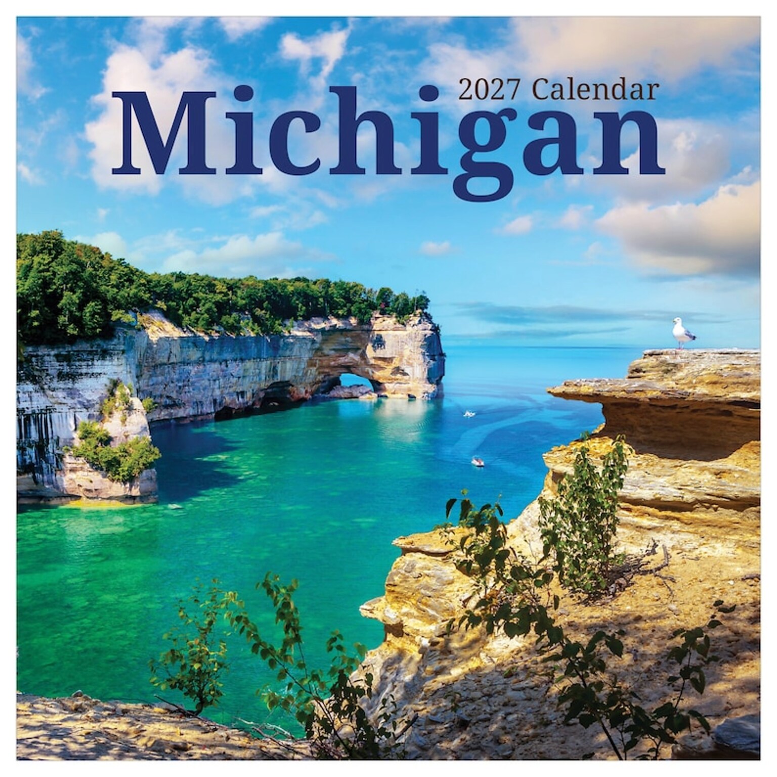 2027 TF Publishing Michigan 11 x 12 Monthly Wall Calendar, Multicolored (27-1039)