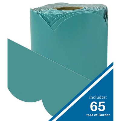 Carson Dellosa Education We Belong Rolled Scalloped Bulletin Board Borders, 2.25" x 65', Teal, 3/Bundle (CD-108509-3)