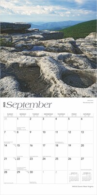 2025 BrownTrout West Virginia Wild & Scenic 12" x 12" Monthly Wall Calendar (9781975475918)