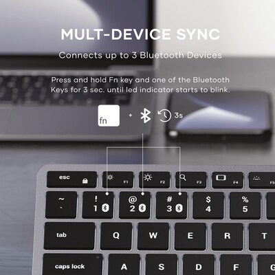 Satechi Slim X1 Wireless Keyboard, USB-C, Space Gray (ST-BTSX1M)
