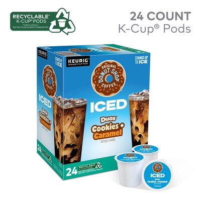 The Original Donut Shop Iced Duos Cookies + Caramel Iced Coffee Keurig® K-Cup® Pods, Medium Roast, 24/Box (5000373021)