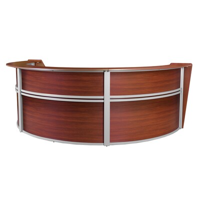 Regency Marque 144"W Curved Reception Desk Workstation, Cherry (77293CH)