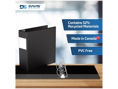 Davis Group Premium Economy 3" 3-Ring Non-View Binders, D-Ring, Black, 6/Pack (2305-01-06)