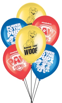 Party City 12 Paw Patrol Latex Balloons, Assorted Colors, 6/Pack (AM60010024)