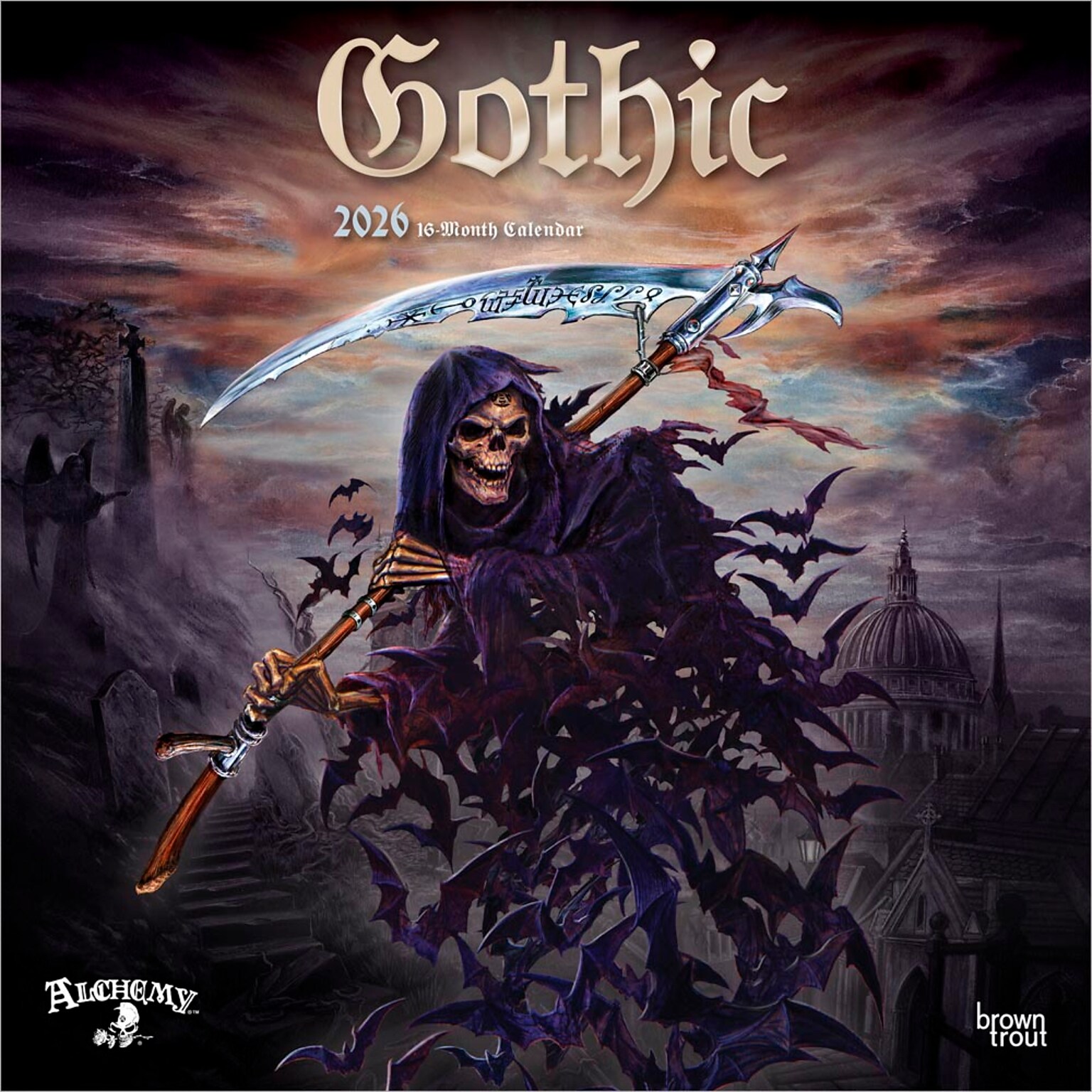 2026 BrownTrout Gothic Alchemy 12 x 12 Monthly Wall Calendar (9798330701292)