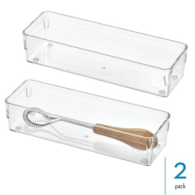 iDESIGN 2-Piece Plastic Drawer Organizer, Clear (28031M2)