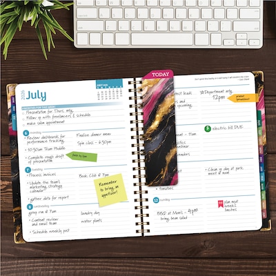 2026-2027 Excello Brands 8.5 x 11 Academic Weekly & Monthly Planner, Paperboard Cover, Dark Gold Marble (FSHN-AY26-8511-55)