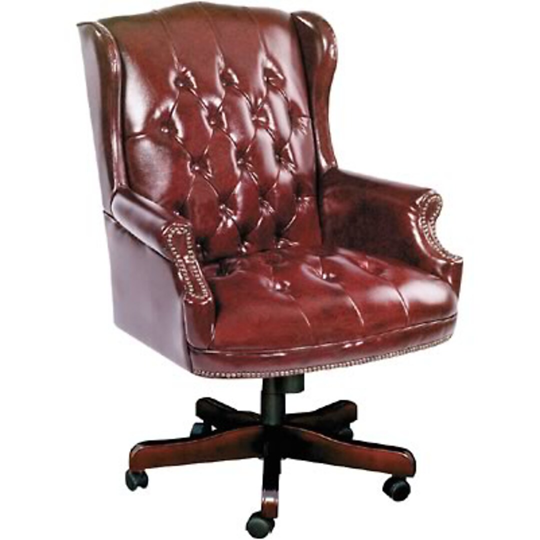 Boss Wingback Traditional Chair Burgundy B800 By Quill Com