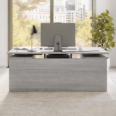 Bush Business Furniture Stratus 72"W Electric Rectangular Adjustable Standing Desk with Modesty Panel, Platinum Gray (SUT004PG)