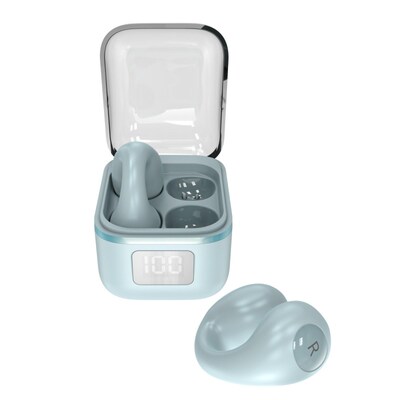 echelon Echo Open Earbuds True Wireless Open-Ear Clip-On Design, IPX5 Water Resistant Blue