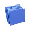 Quill Brand® File Folders, Assorted Tabs, 1/3-Cut, Letter Size, Blue, 100/Box (740913BE)