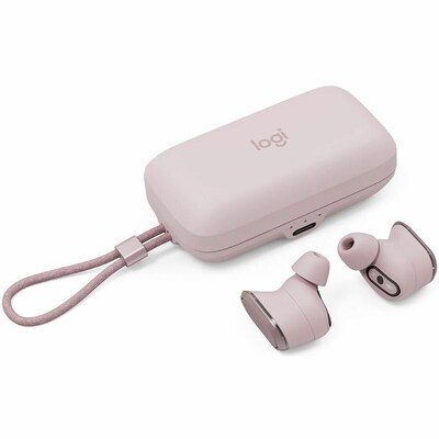 Logitech Zone USB-A Noise Canceling Bluetooth Stereo Phone & Computer Earbuds, UC Certified, Rose (985-001089)