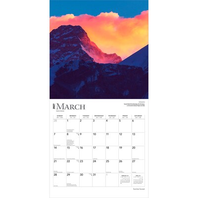 2027 BrownTrout Sunrise Sunset 12" x 12" Monthly Wall Calendar (9798330711598)