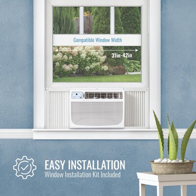 Keystone 25,000/24,700 BTU 230V Window/Wall Air Conditioner with Follow Me LCD Remote Control, White (KSTAW25C)