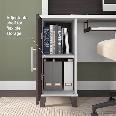 Bush Home Somerset 72" W L Shaped Office Desk with Storage, Storm Gray (WC81010K)