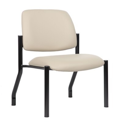 Boss Office Products Bariatric Armless Vinyl Guest Chair, 400 lb. Capacity, Beige (B9595AM-BG-400)