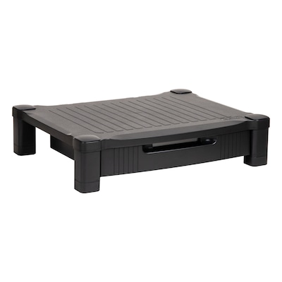 Mind Reader Monitor Stand Riser with Drawer Storage, Black (DRPLMONST-BLK)
