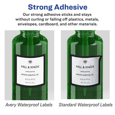 Avery Laser/Inkjet Square Durable Waterproof Labels, 1" x 1", White, 1,200 Labels/Pack (94103)