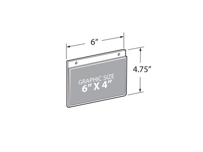 Azar Sign Holder, 6" x 4", Horizontal, Wall Mounted, Clear Acrylic, 10/Pack (162734)