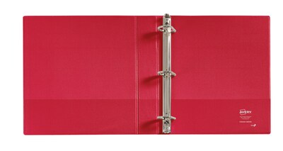 Avery 1 1/2" 3-Ring Non-View Binders, Slant Ring, Red (27202)