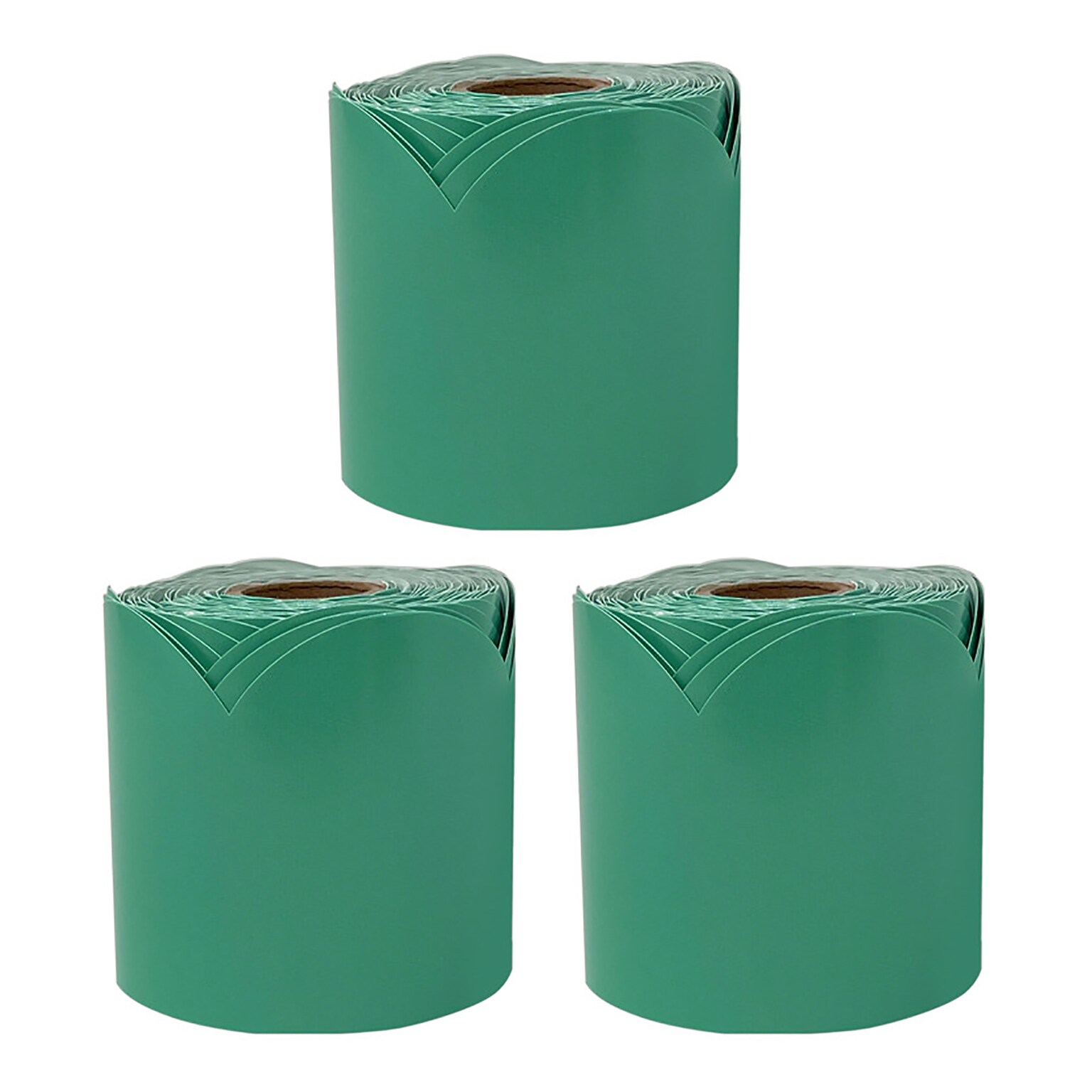 Carson Dellosa Education Grow Together Rolled Scalloped Bulletin Board Borders, 2.25 x 65, Jade Green, 3/Bundle (CD-108508-3)