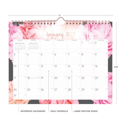 2027 Blue Sky Joselyn 11 x 8.75 Monthly Wall Calendar, Pink/Gray (147480-27)