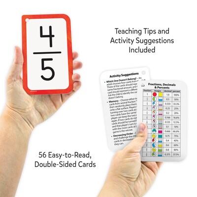 Teacher Created Resources Fractions, Decimals & Percents Flash Cards, 56/Pack, 6 Packs/Bundle (TCR62098-6)