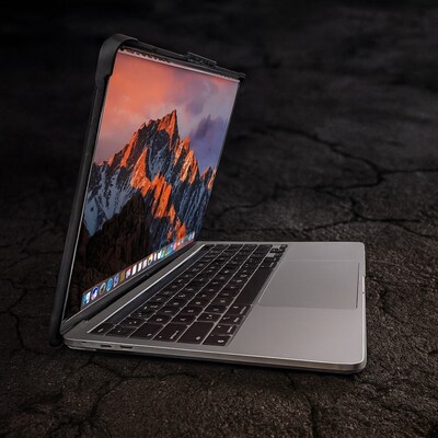 SaharaCase Venture Series Hard Shell Case for MacBook Air 13.6-Inch M2-M4 Chip, Shock-Absorbing, Clear/Black (LT00109)