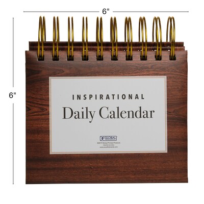 2026 Global Printed Products Woodgrain 6" x 6" Day-to-Day Calendar (GPP-0043)