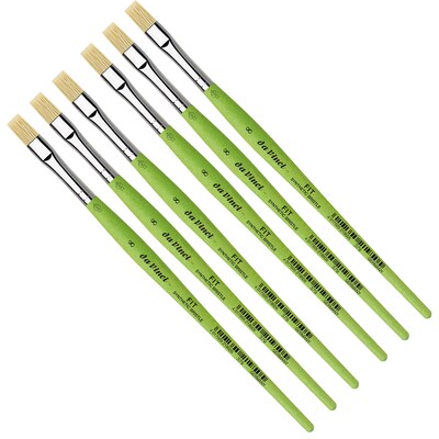 da Vinci FIT Synthetics Oil and Acrylic Synthetic Student Flat Brush, 6 /Pack (DVXVA3798-6)