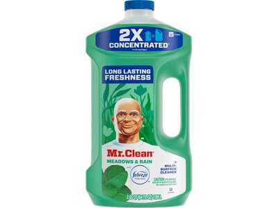 Mr. Clean Multi-Surface Cleaner, Febreze Meadows & Rain Scent, 64 Fl. Oz., 4/Carton (10725)