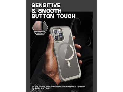 SUPCASE Unicorn Beetle Slim MagSafe Phone Case for iPhone 15 Pro, Gray (SUP-iPhone2023Pro-6.1-UBMag-Gray)