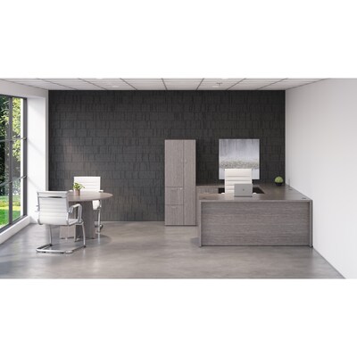 Lorell Essentials 30"H x 71"W Desk Bridge, Charcoal (LLR69556)