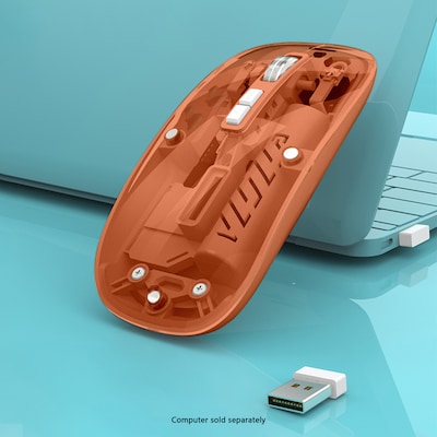 SaharaCase Glacier Wireless Ergonomic Laser Mouse, Orange (KB56)