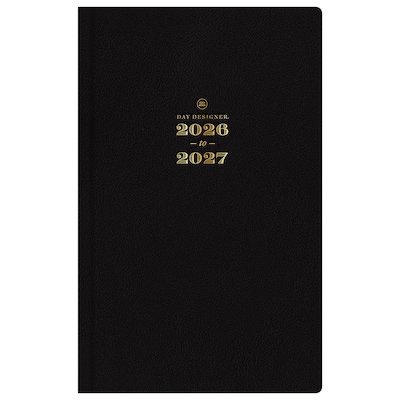 2026-2027 Blue Sky Day Designer 5 x 8 Academic Year Weekly & Monthly Planner, Faux Leather Cover, Black (158201)
